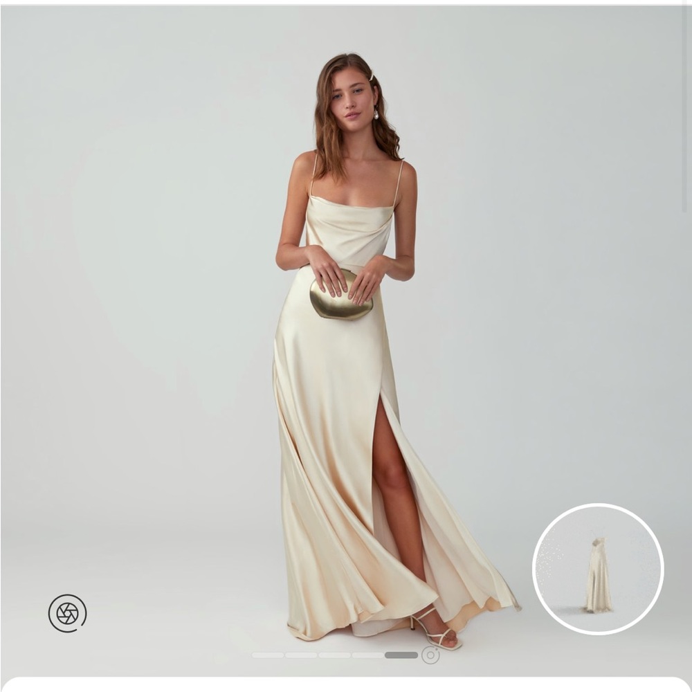 Strappy Draped Gown matte-satin_champagne / US 4
